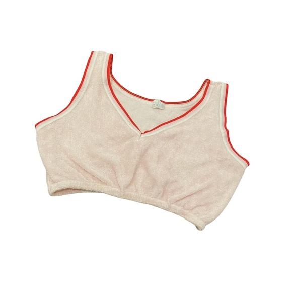 Vintage 1960's 60's Light Pink Mini Miniature Crop Top Tank Fuzzy Soft V-Neck - Picture 3 of 6